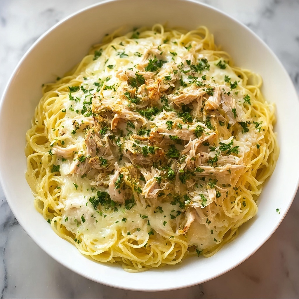 Chicken Spaghetti with Burrata and Lemon Butter Sauce Recipe - Recipe Image