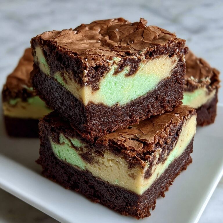 Fudgy Mint Chocolate Chip Cheesecake Swirl Brownies Recipe