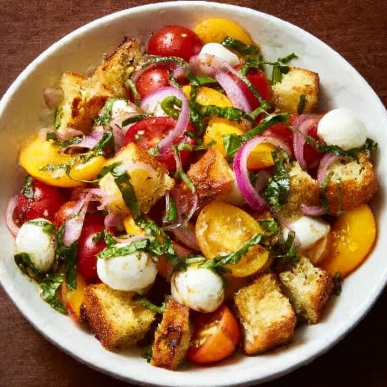 Peach Panzanella Salad Recipe