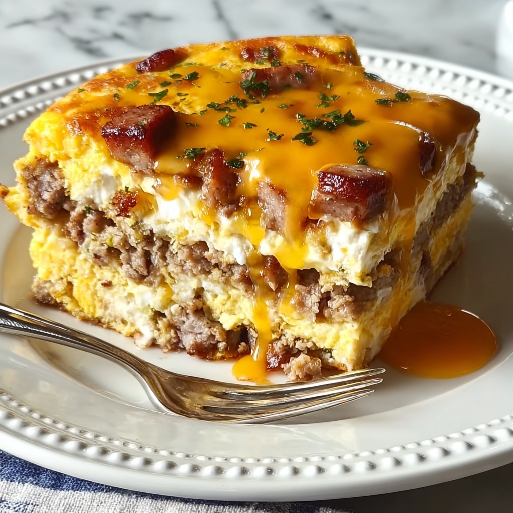 Cheesy Sausage & Egg Breakfast Casserole Recipe - Recipe Image