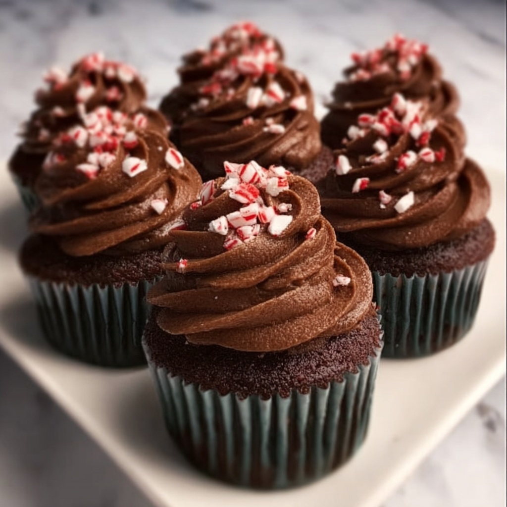 Peppermint Mocha Chocolate Cupcakes Recipe - Recipe Image