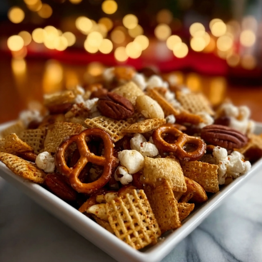 Christmas Eve Savory Snack Mix Recipe - Recipe Image