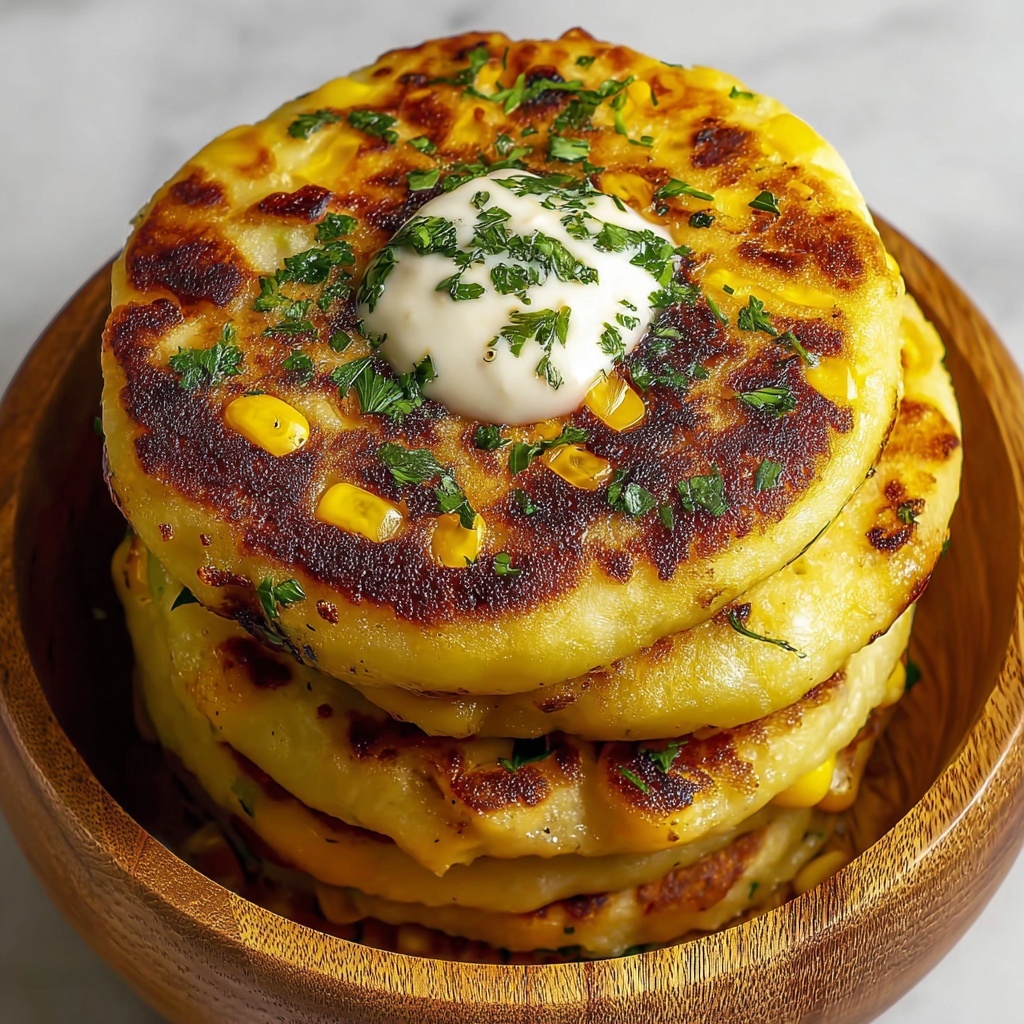 Venezuelan Sweet Corn Cachapas with Mozzarella Recipe - Recipe Image