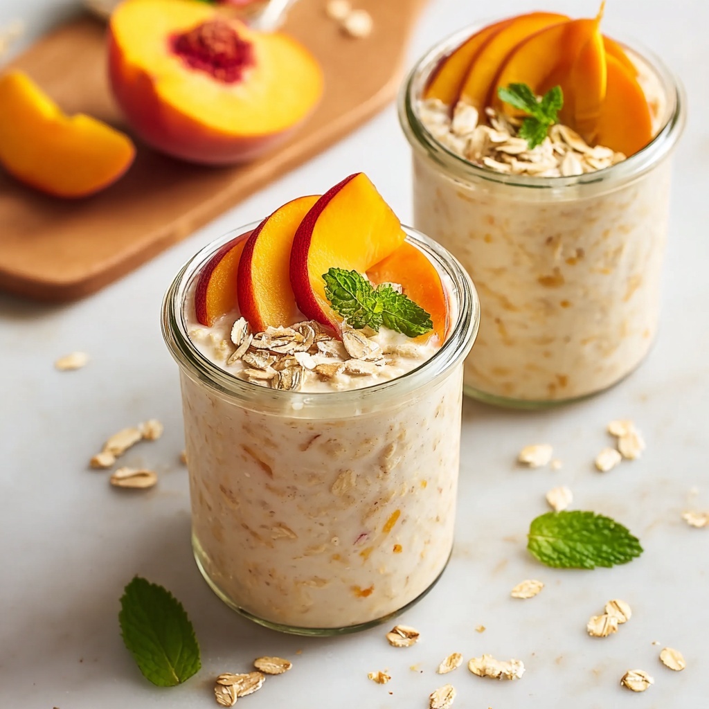 Peaches & Cream Overnight Oats Recipe - Recipe Image