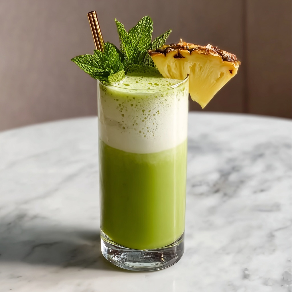Pineapple Matcha Bliss: A Refreshing Twist for Your Day Recipe - Recipe Image