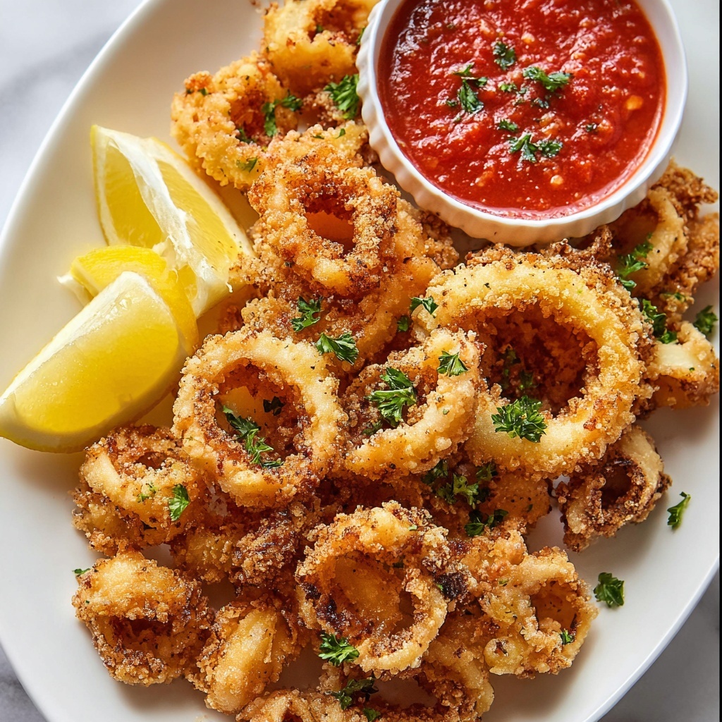 Crispy Fried Calamari with Lemon Recipe - Recipe Image