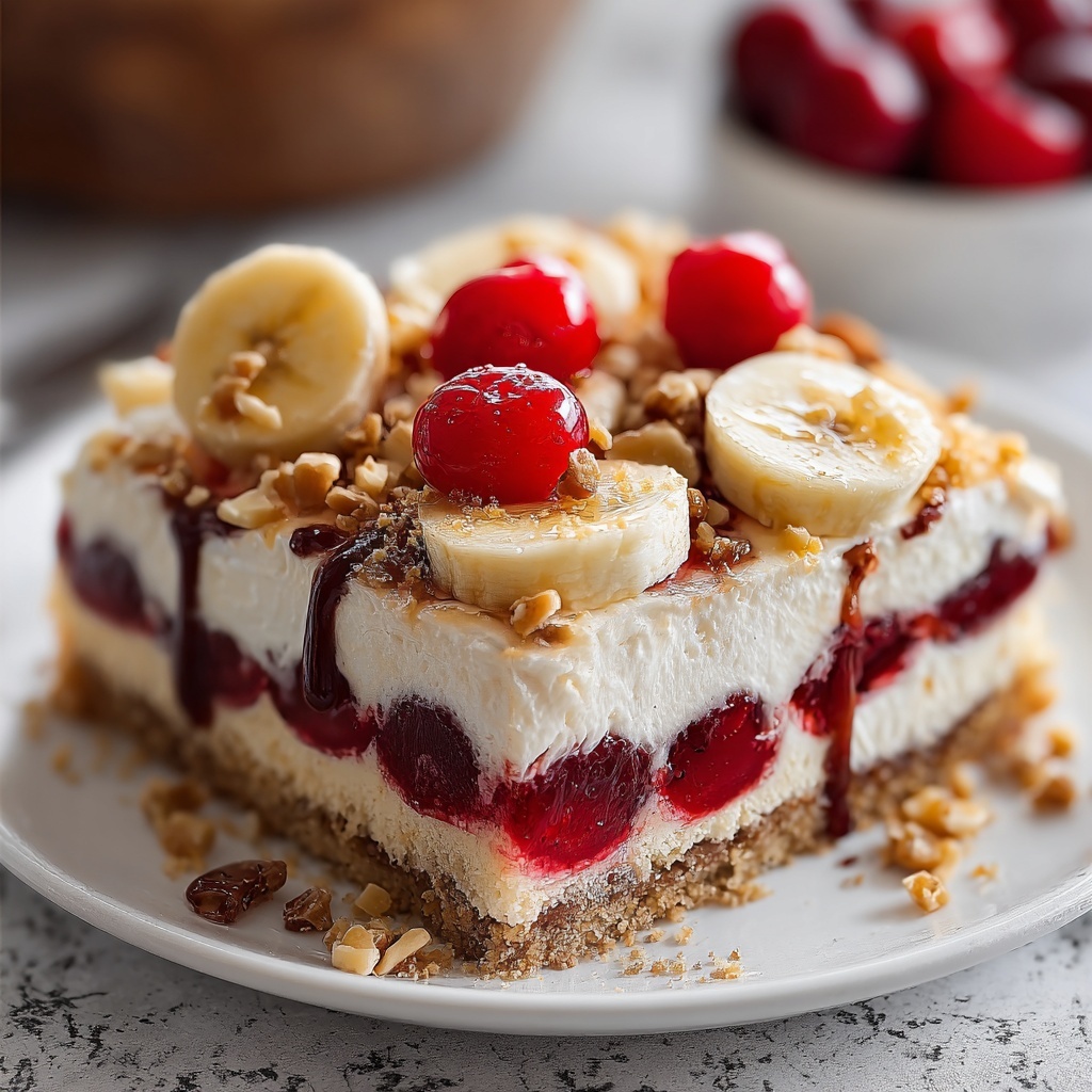 No-Bake Banana Split Cake Recipe - Recipe Image