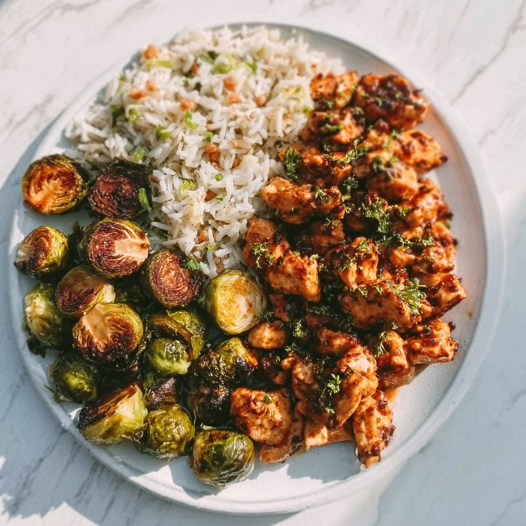 Air Fryer Sweet Chili Chicken and Brussels Sprouts Recipe - Recipe Image