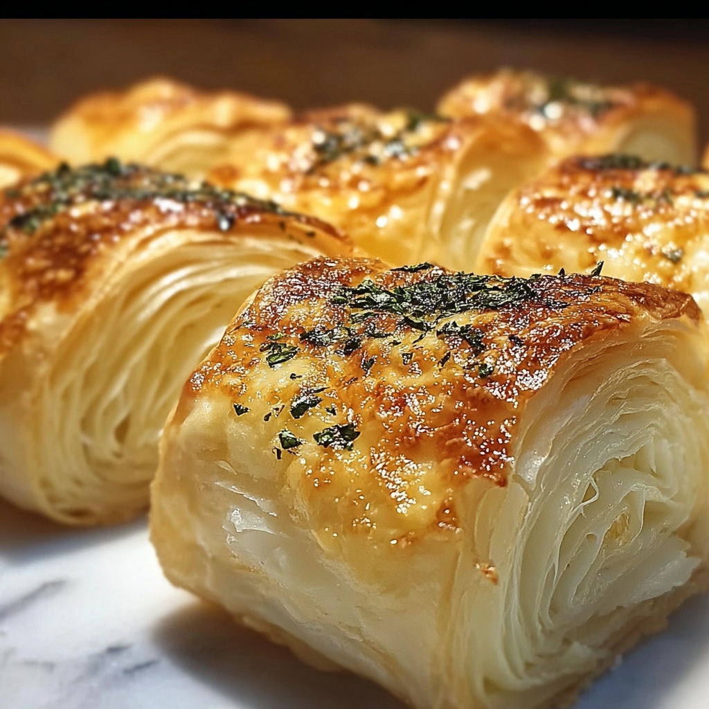 Cheesy Garlic Butter Roll-Ups Recipe - Recipe Image