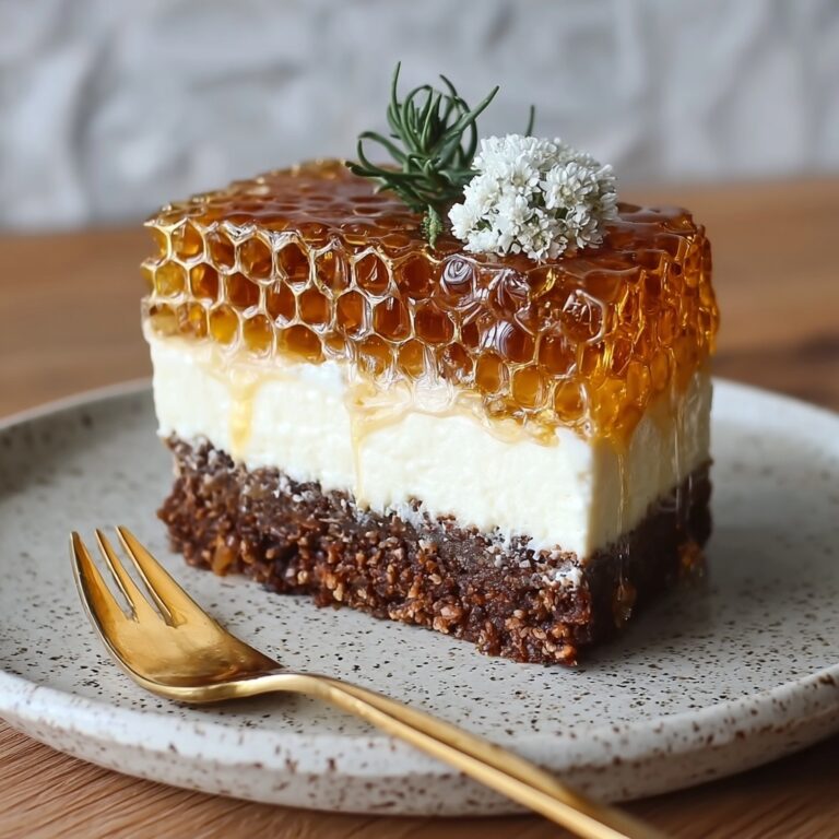 Vegan Cheesecake with Honeycomb and Lavender Topping Recipe