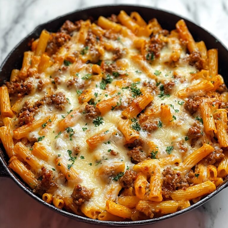 Cheesy Ground Beef Pasta Skillet Recipe