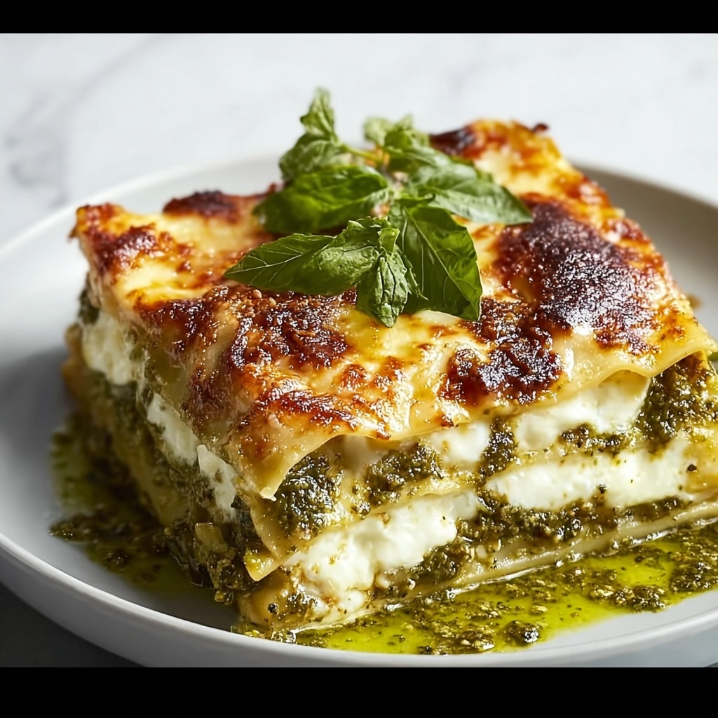 Skillet Veggie Pesto Lasagna Recipe - Recipe Image