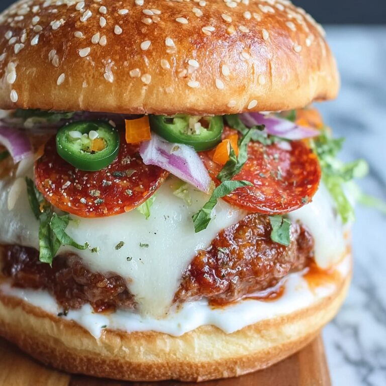 Pepperoni Burger with Provolone and Brioche Recipe