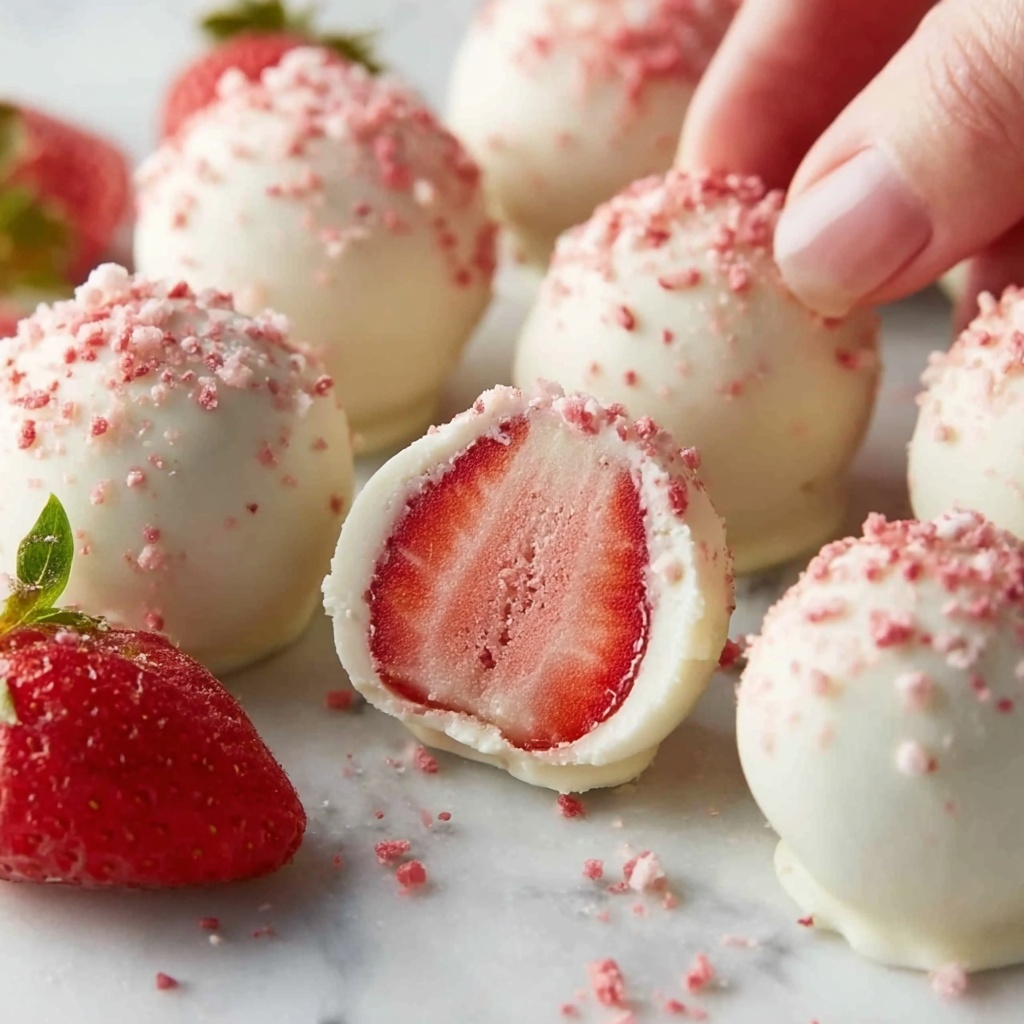 White Chocolate Strawberry Truffles Recipe - Recipe Image