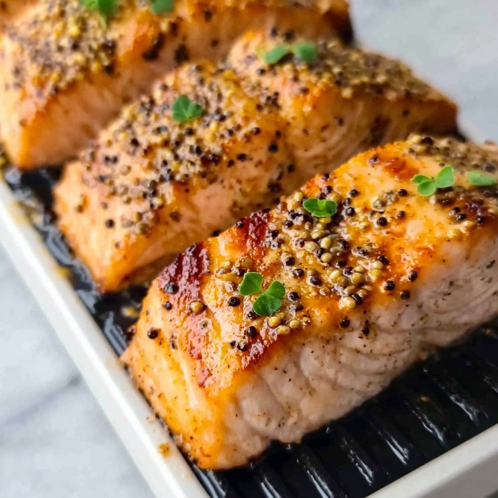 Air Fryer Honey Mustard Glazed Salmon Recipe - Recipe Image