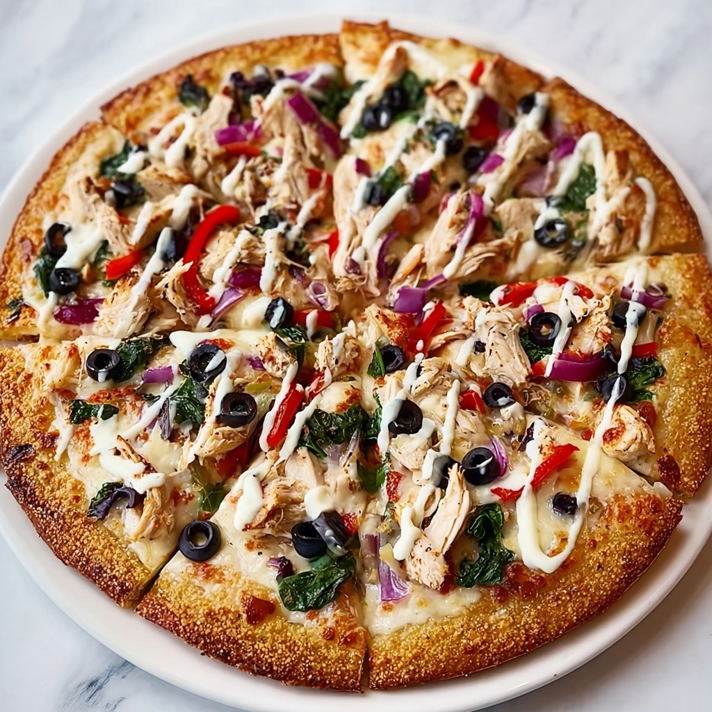 Greek Pizza with Tzatziki Drizzle Recipe - Recipe Image