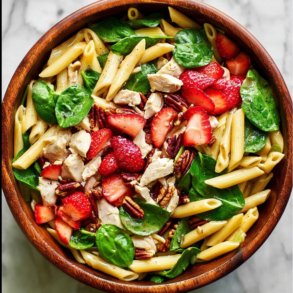 Strawberry Chicken and Spinach Pasta Salad Recipe - Recipe Image