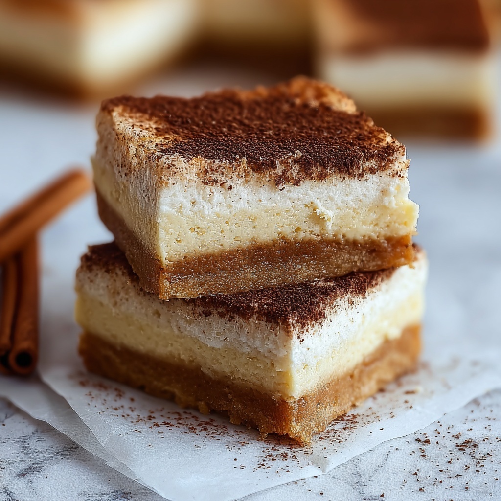 Cinnamon Churro Cheesecake Bars Recipe - Recipe Image