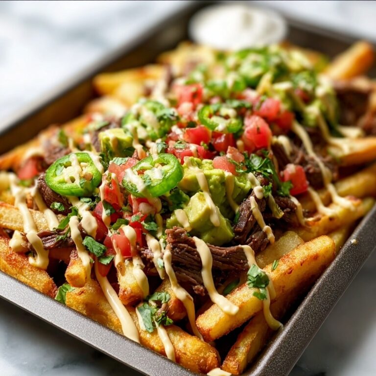 Carne Asada Fries with Cheese Sauce and Fresh Toppings Recipe