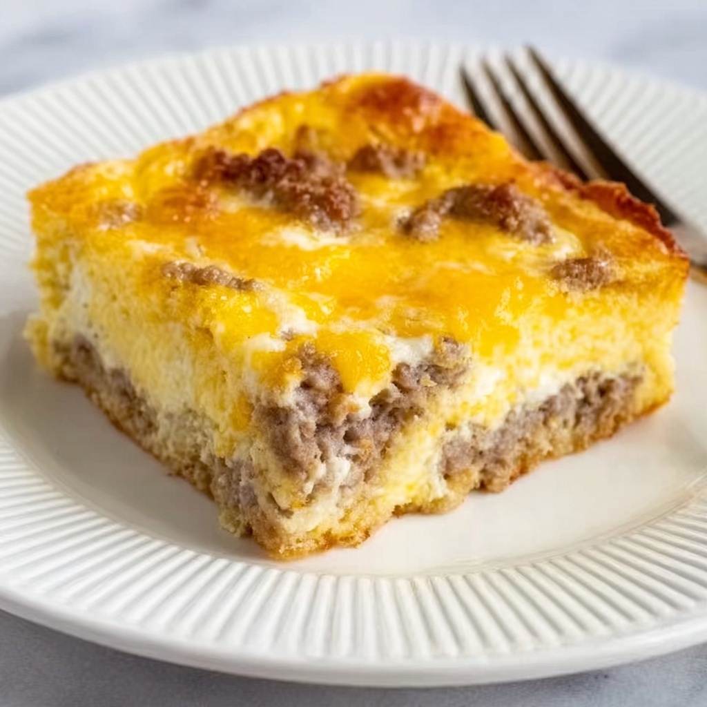 Breakfast Casserole with Crescent Rolls, Sausage, Eggs, and Cheddar Cheese Recipe - Recipe Image