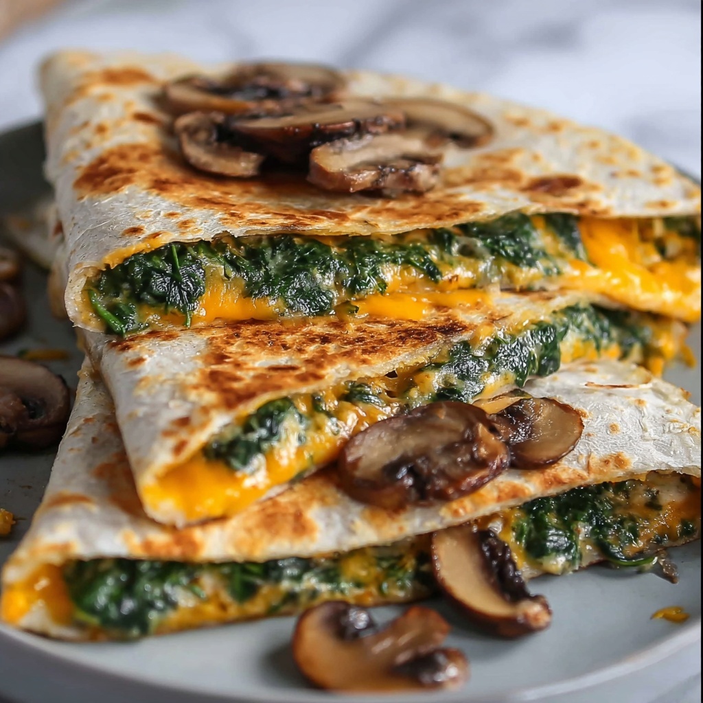 Baked Spinach Mushroom Quesadillas Recipe - Recipe Image