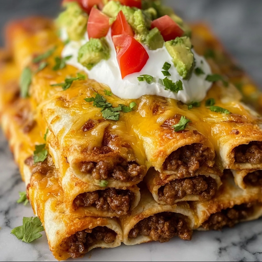 Beef Taquito Enchilada Casserole Recipe - Recipe Image