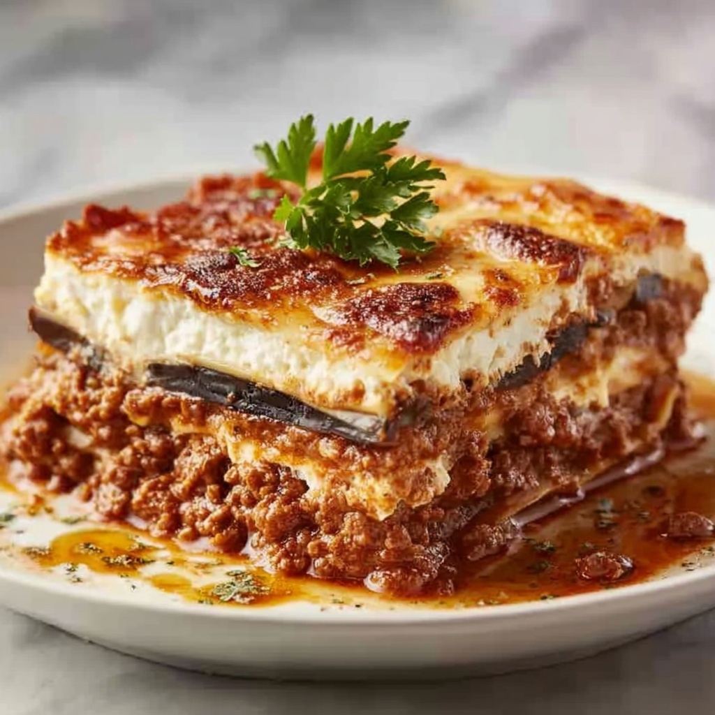 Classic Greek Eggplant Moussaka Recipe - Recipe Image