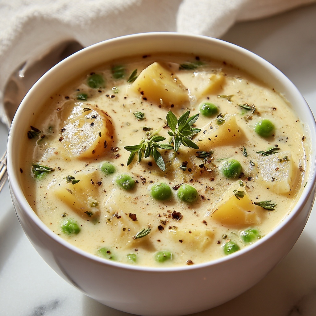 Creamy Potato and Pea Chowder Recipe - Recipe Image