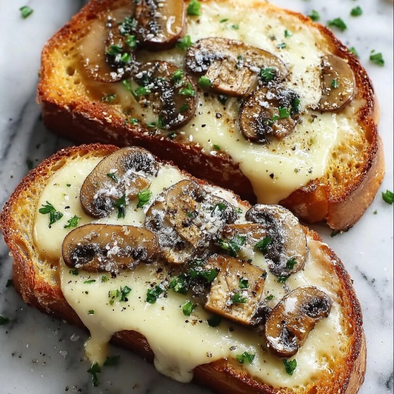 Gourmet Cheesy Mushroom and Garlic Toasts Recipe