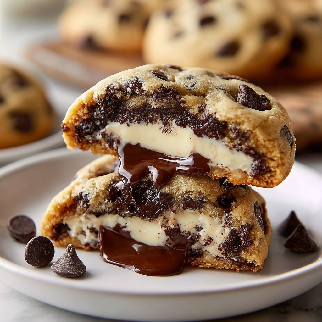 Cheesecake Stuffed Chocolate Chip Cookies Recipe - Recipe Image