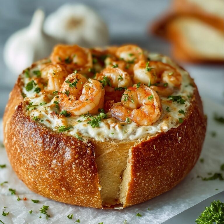 Garlic Shrimp and Cheese Bread Bowl Recipe