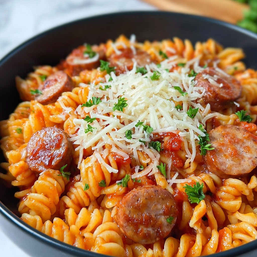 One-Pot Sausage Pasta Recipe - Recipe Image