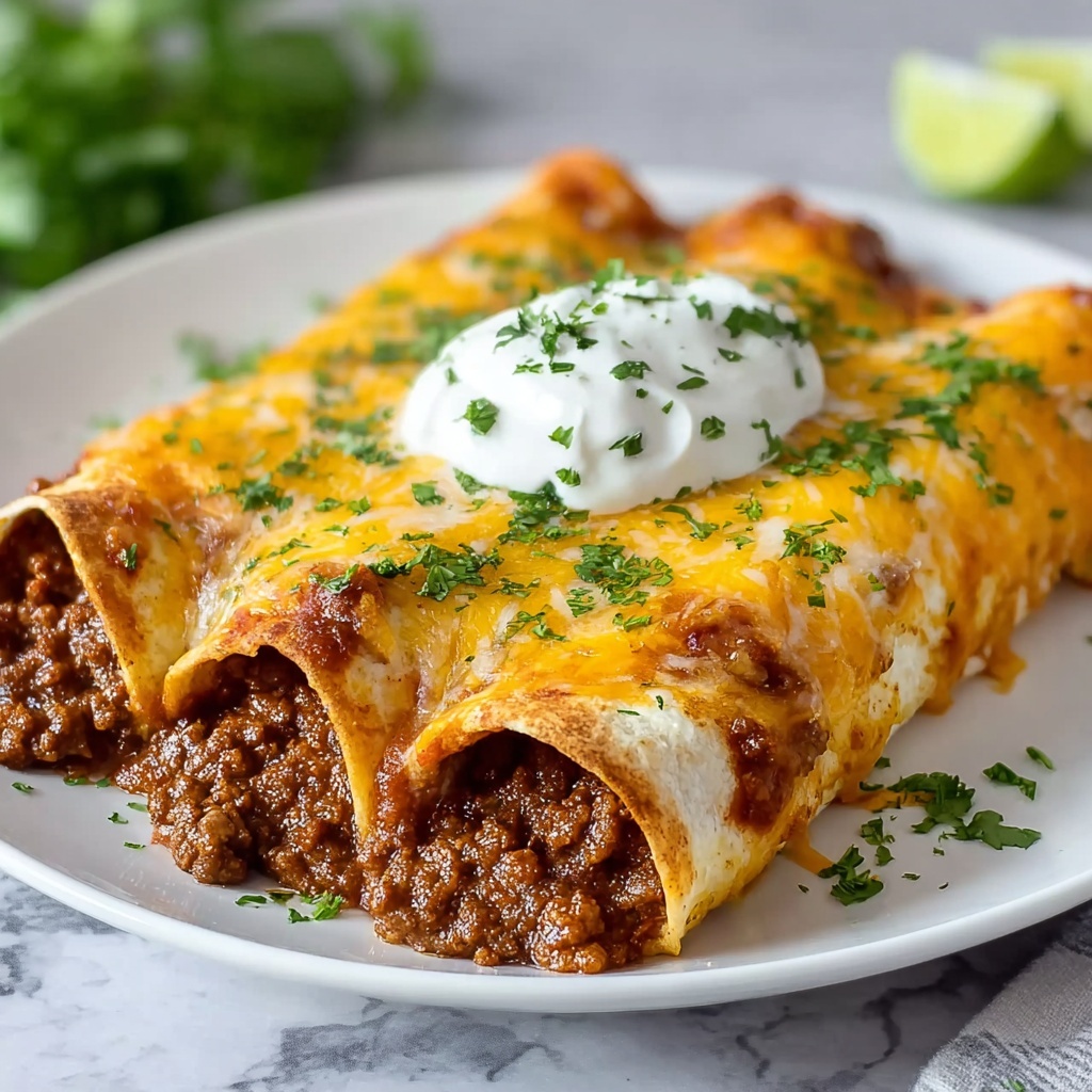Cheesy Ground Beef Enchiladas Recipe - Recipe Image
