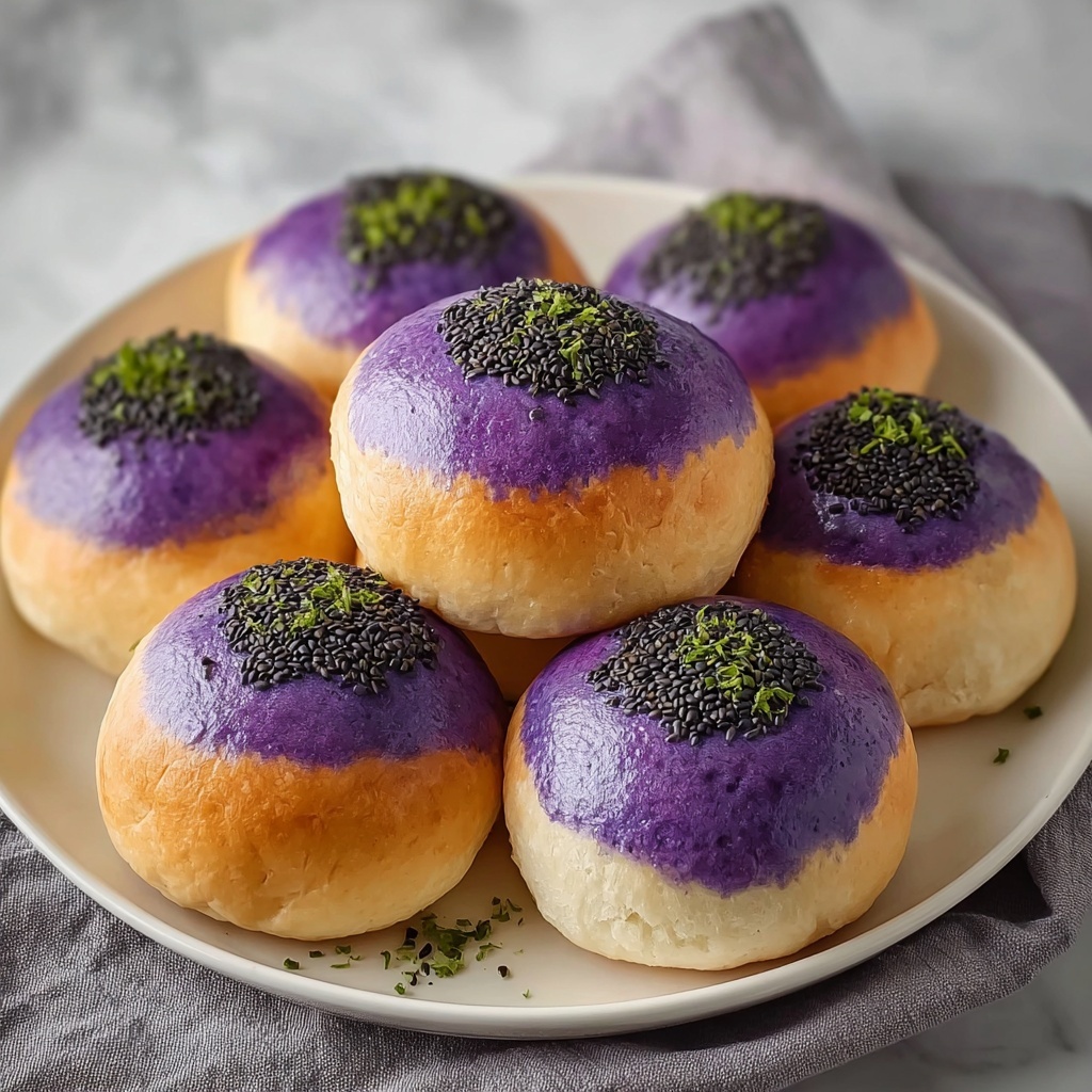 Purple Sweet Potato Soft Sourdough Buns Recipe - Recipe Image