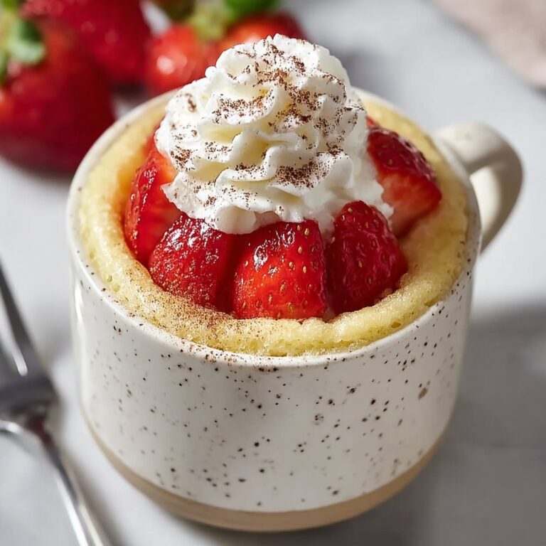Keto Strawberries and Cream Mug Cake Recipe