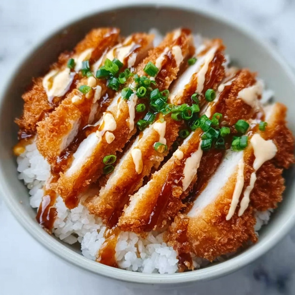 Crispy Chicken Katsu Rice Bowl with Tonkatsu Sauce Recipe - Recipe Image