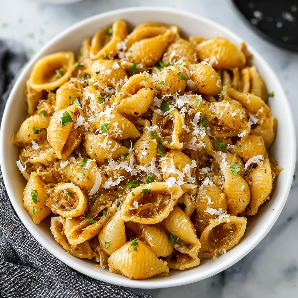 One Pot French Onion Pasta Recipe - Recipe Image