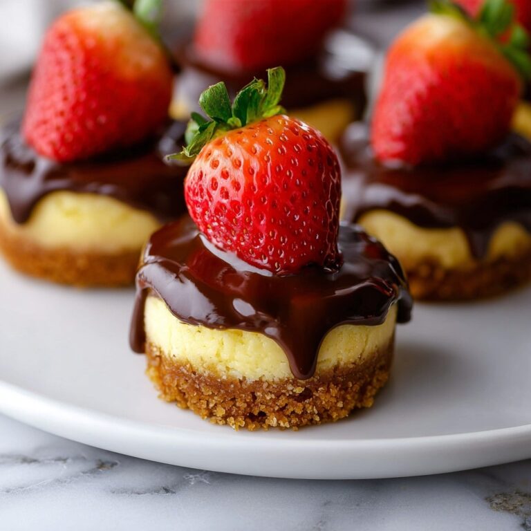 Chocolate-Dipped Strawberry Mini Cheesecakes Recipe