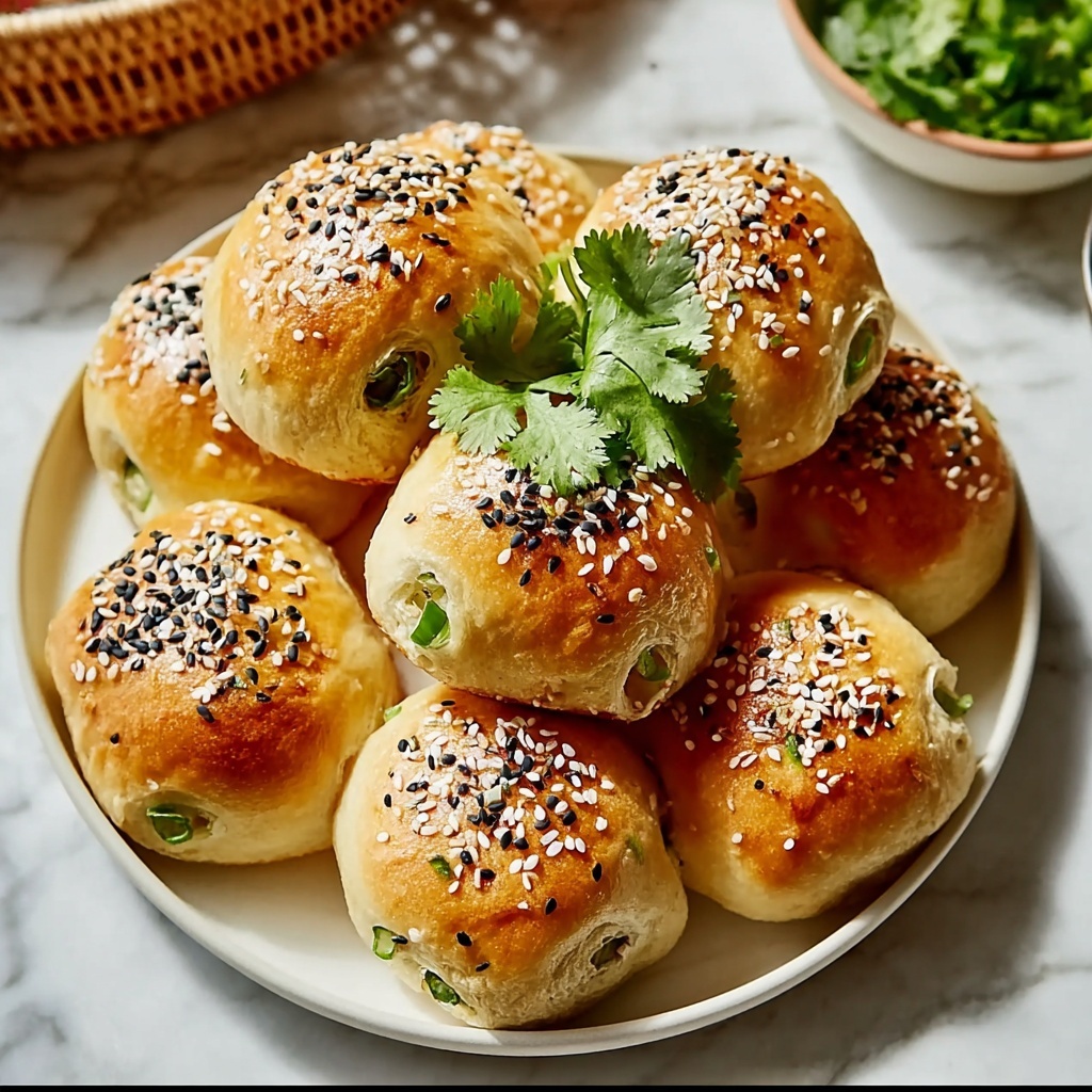 Sesame Scallion Buns: Irresistibly Soft and Flavorful Delights Recipe - Recipe Image