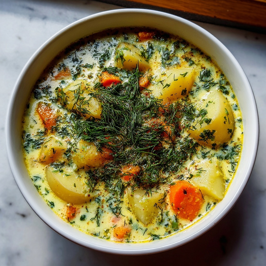 Creamy Dill Pickle Soup (Zupa Ogorkowa) Recipe - Recipe Image
