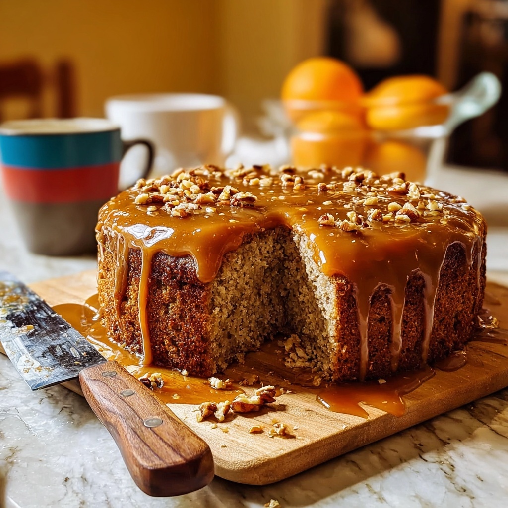 Warm Spiced Date & Walnut Cake with Orange Glaze Recipe - Recipe Image