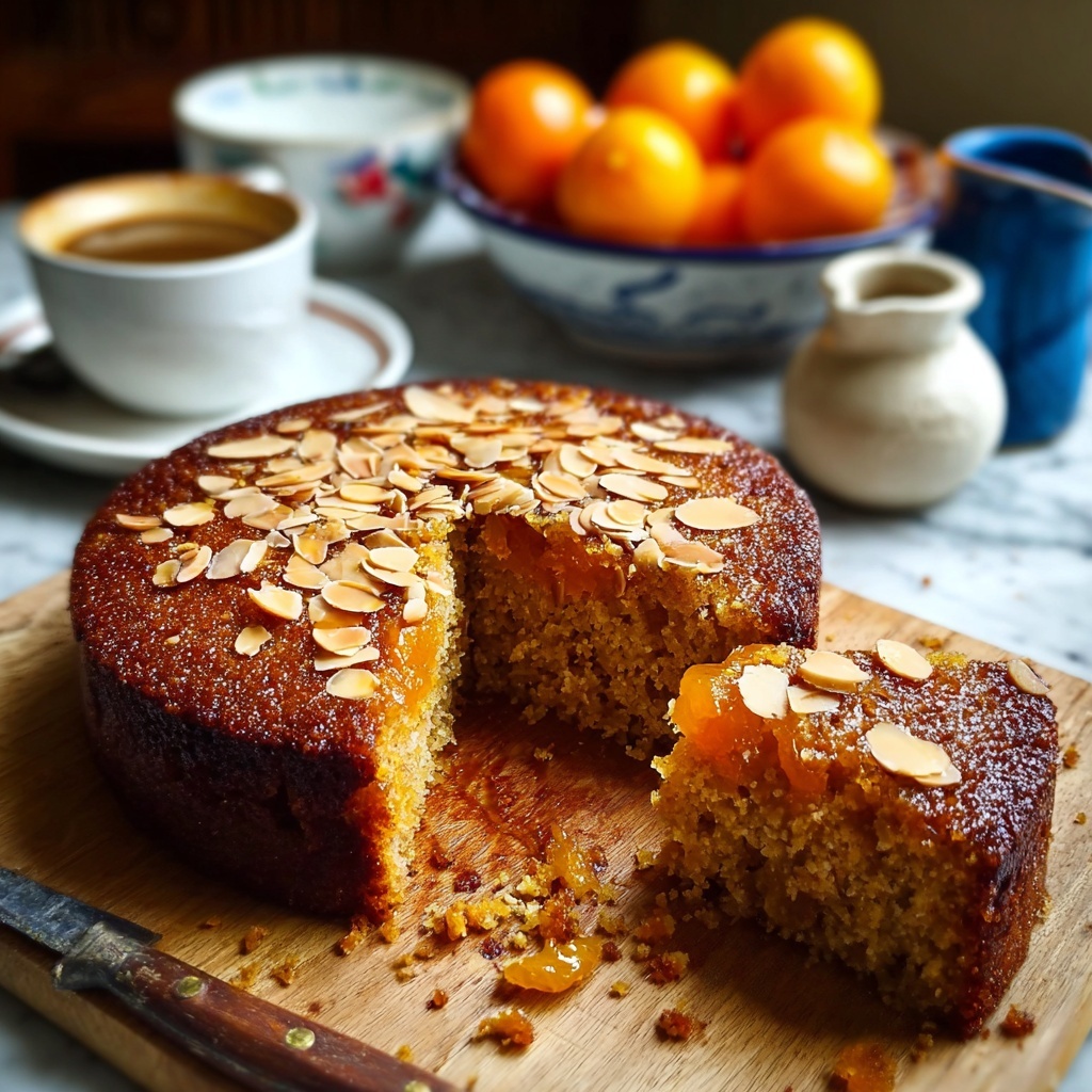 Sticky Orange Apricot Date Cake with Almond Crunch Recipe - Recipe Image