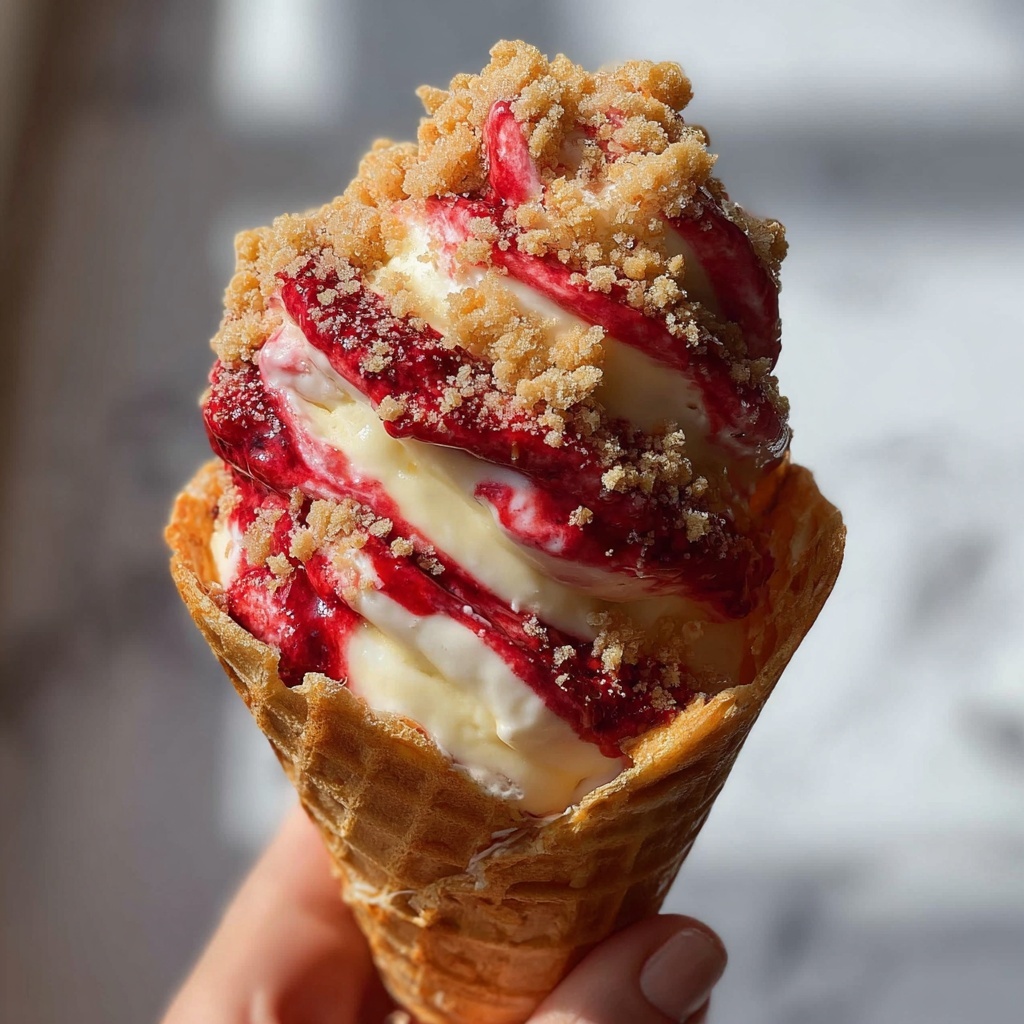 Delightful Strawberry Crunch Cheesecake Cones Recipe - Recipe Image