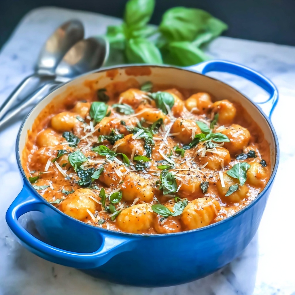 Creamy Gnocchi with Garlic Tomato Sauce in Just 5 Minutes Recipe - Recipe Image