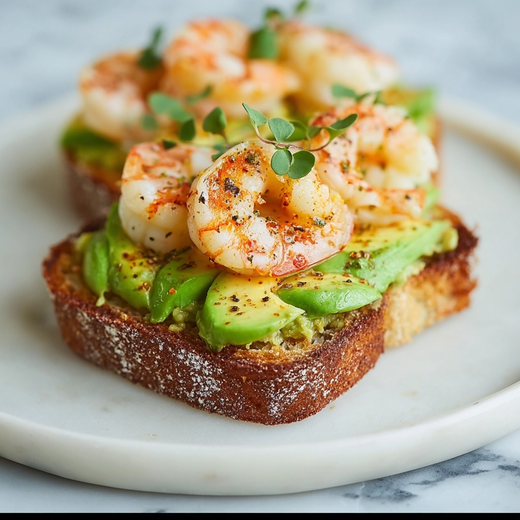 Garlic Shrimp Crostini with Avocado Recipe - Recipe Image