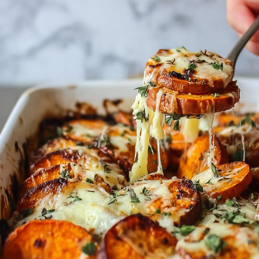 Garlic Butter Sweet Potato Bake Recipe - Recipe Image
