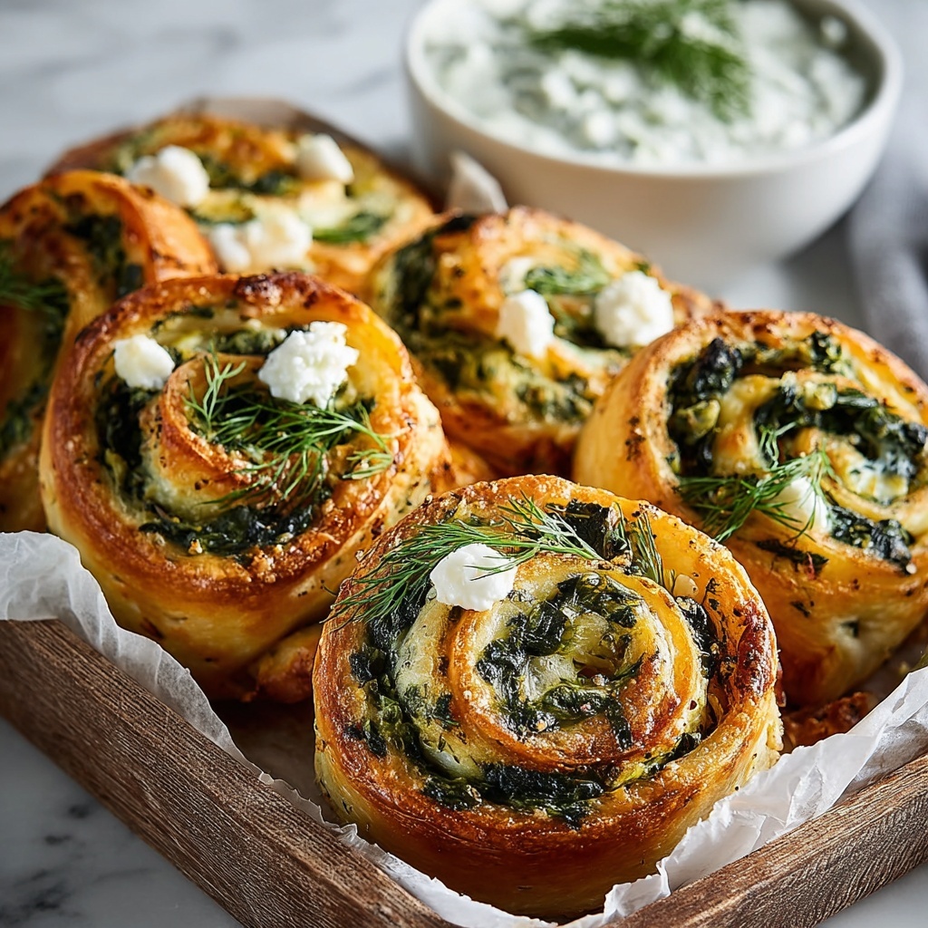 Spinach and Feta Puff Pastry Rolls Recipe - Recipe Image