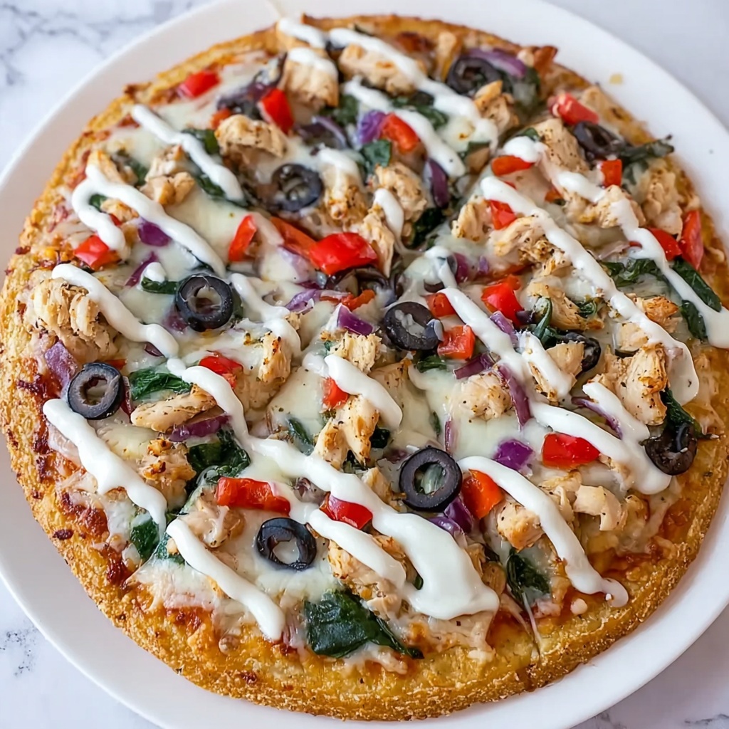 Greek Pizza with Tzatziki Drizzle Recipe - Recipe Image