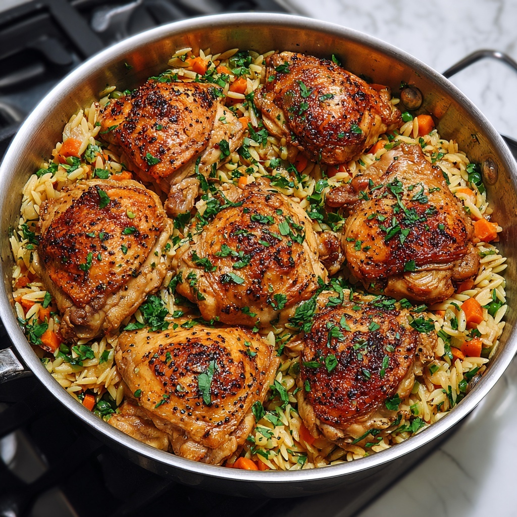 One Pot Chicken and Orzo Recipe - Recipe Image