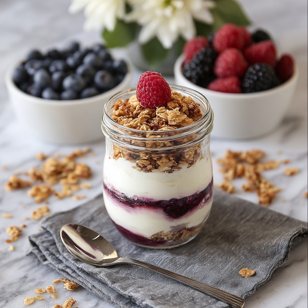 Vegan Breakfast Parfait with Yogurt and Granola Recipe - Recipe Image